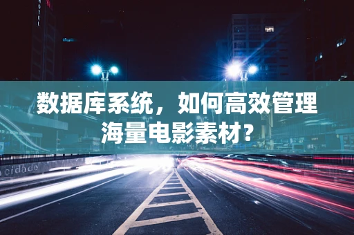 数据库系统，如何高效管理海量电影素材？