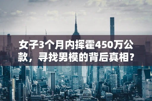 女子3个月内挥霍450万公款，寻找男模的背后真相？