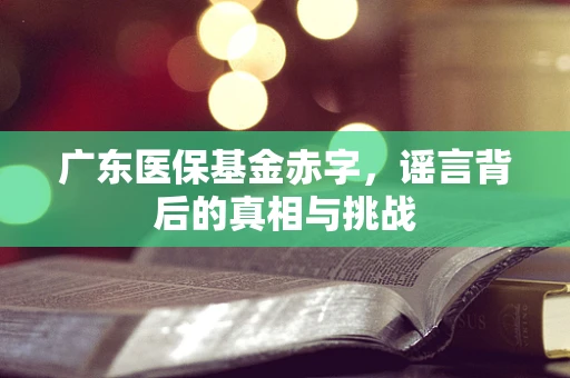 广东医保基金赤字，谣言背后的真相与挑战